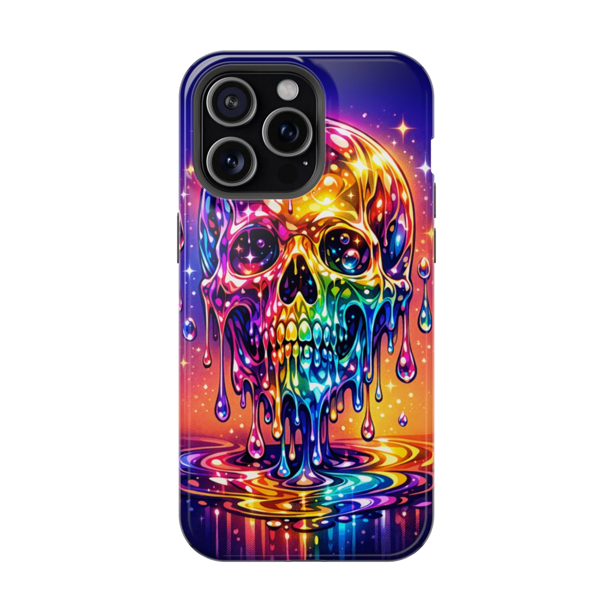 Prismatic Skull Drip Phone Case - iPhone 15 Pro Max