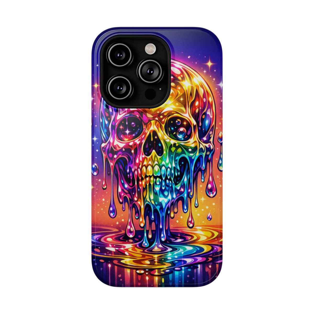 Prismatic Skull Drip Phone Case - iPhone 14 Pro