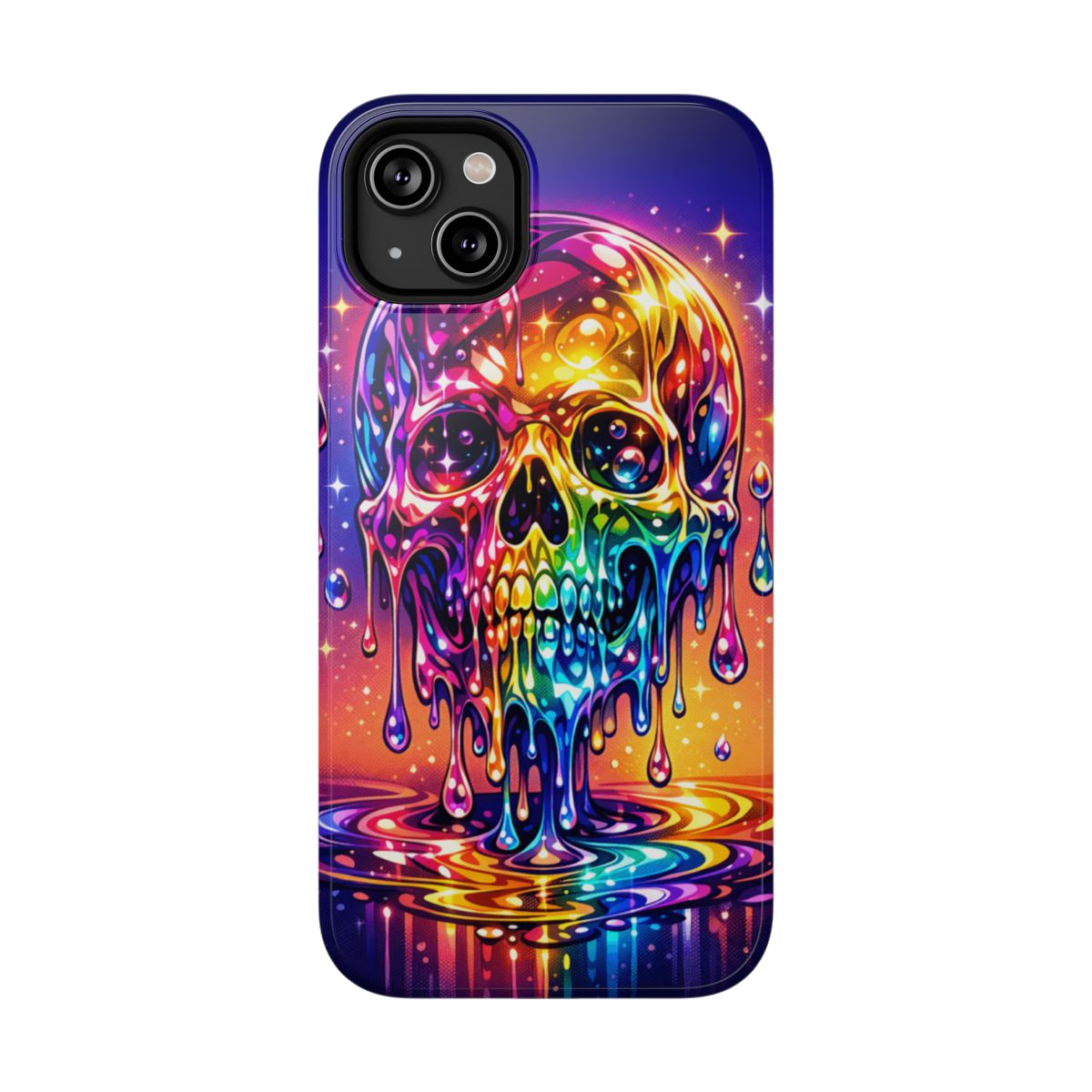 Prismatic Skull Drip Phone Case - iPhone 14 Plus