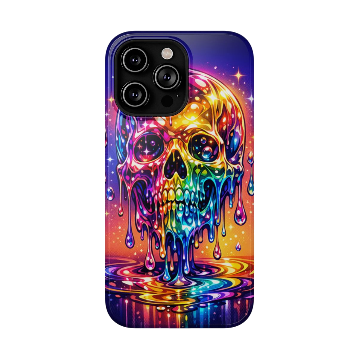 Prismatic Skull Drip Phone Case - iPhone 14 Pro Max