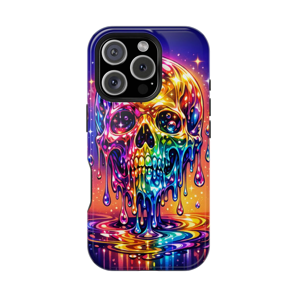 Prismatic Skull Drip Phone Case - iPhone 16 Pro