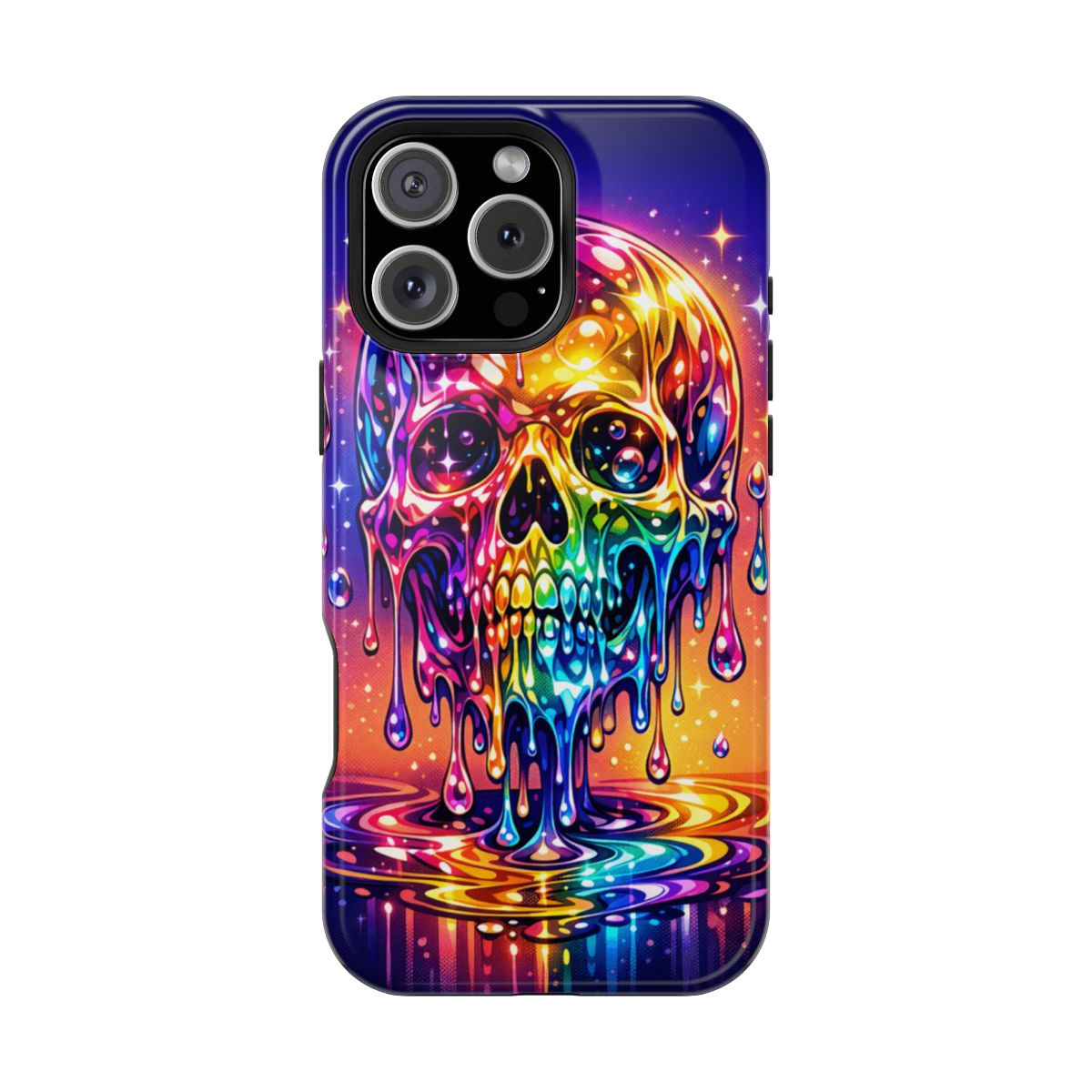 Prismatic Skull Drip Phone Case - iPhone 16 Pro Max