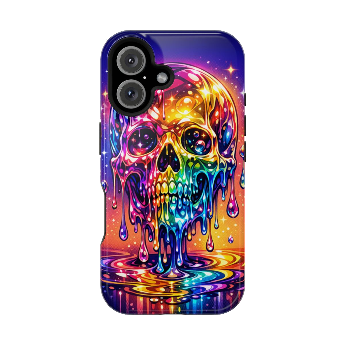 Prismatic Skull Drip Phone Case - iPhone 16