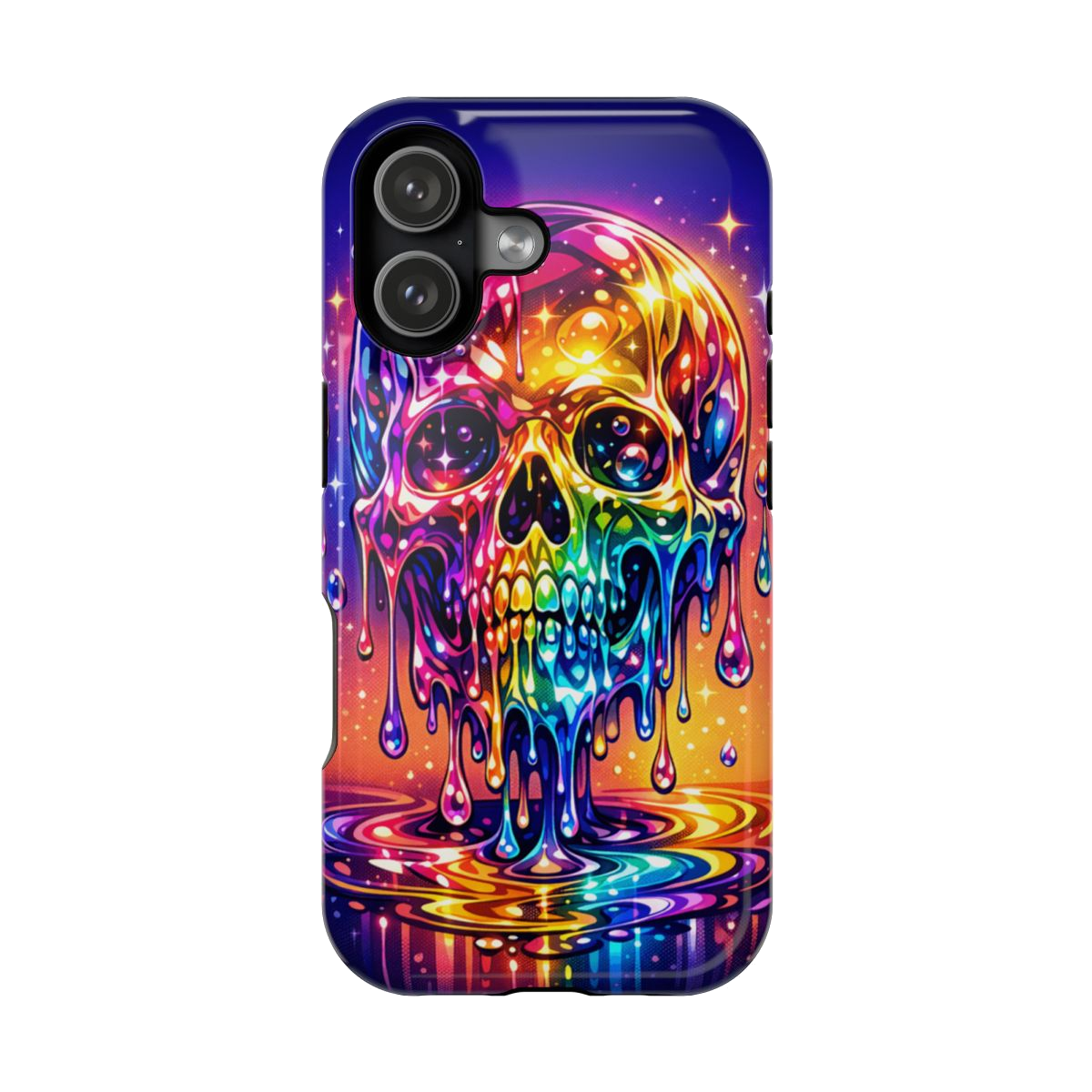 Prismatic Skull Drip Phone Case - iPhone 17