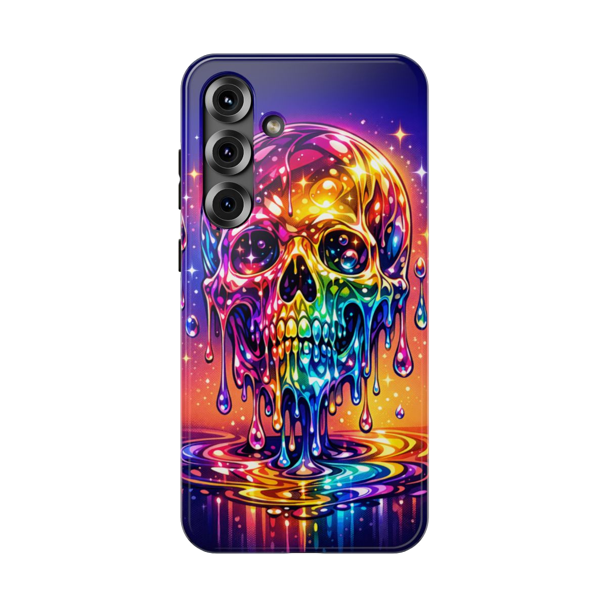 Prismatic Skull Drip Phone Case - Samsung Galaxy S25 Plus