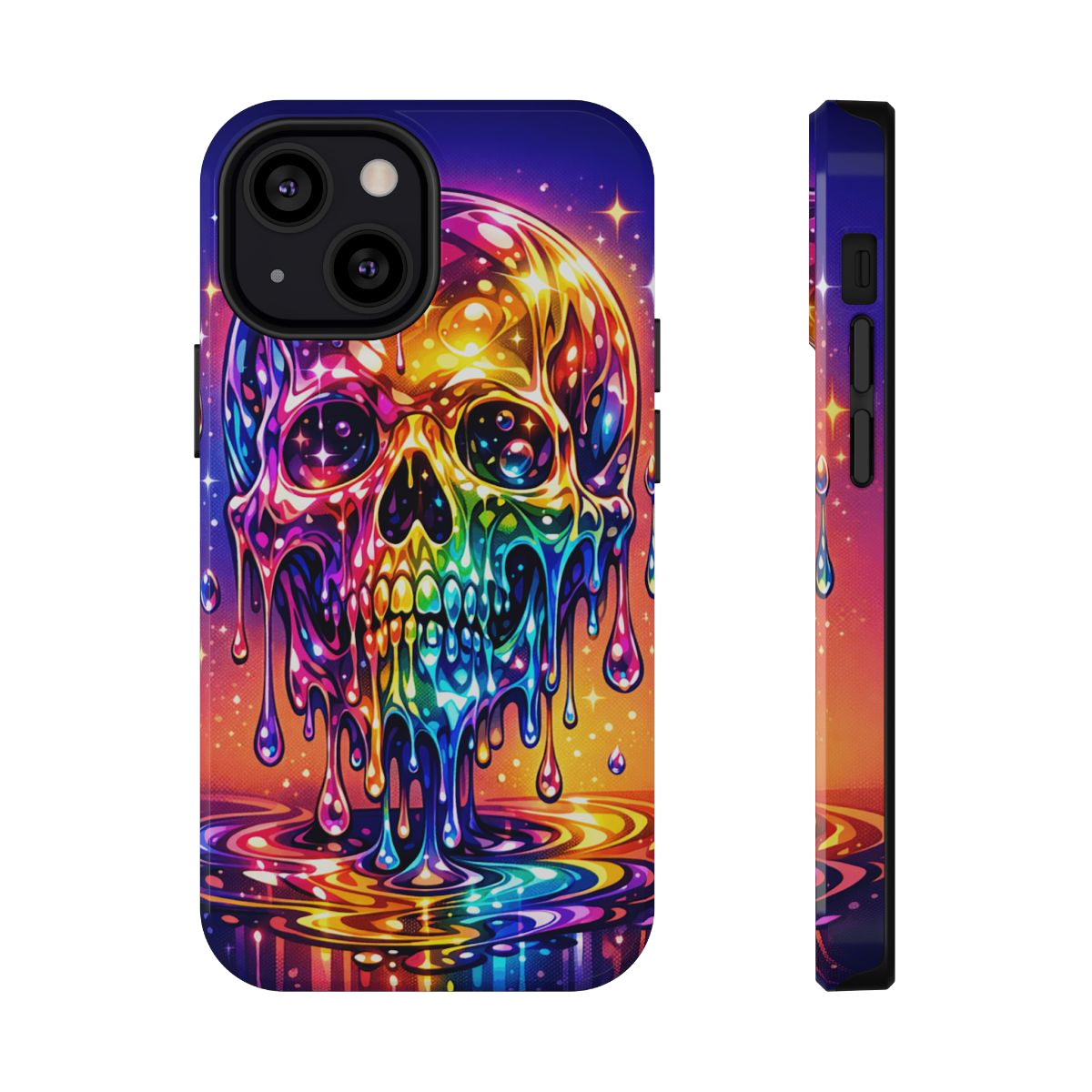Prismatic Skull Drip Phone Case - iPhone 13 Mini