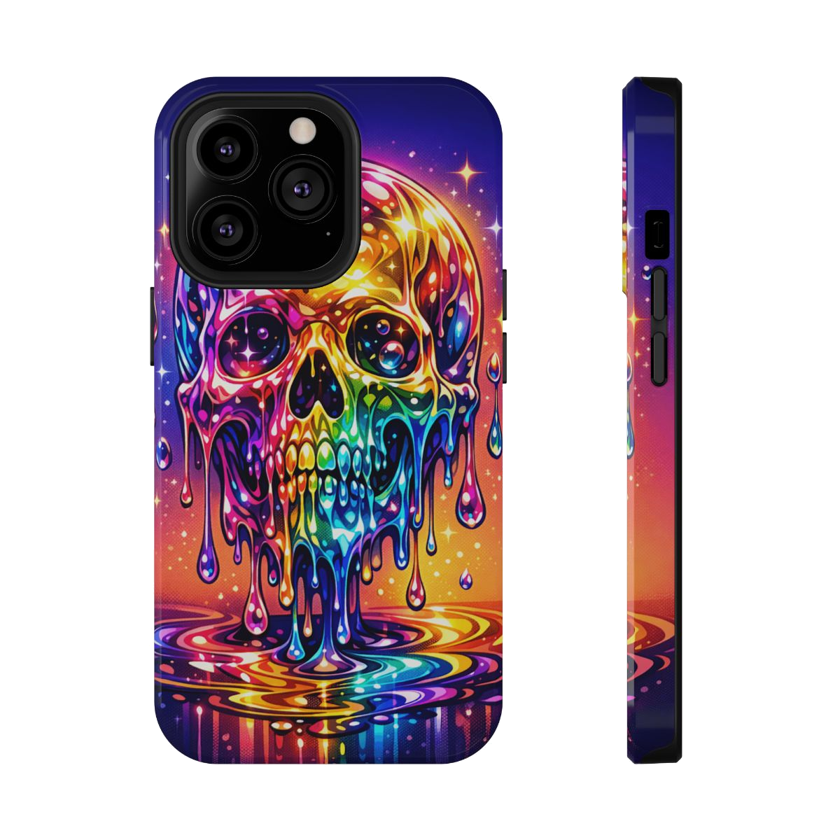 Prismatic Skull Drip Phone Case - iPhone 13 Pro