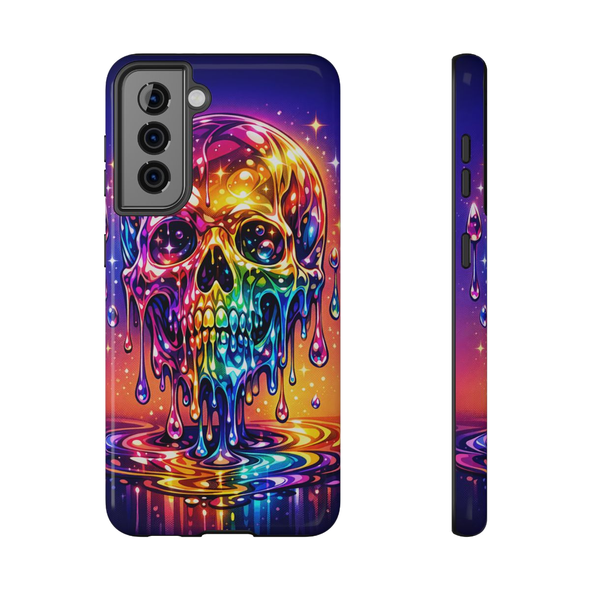 Prismatic Skull Drip Phone Case - Samsung Galaxy S21