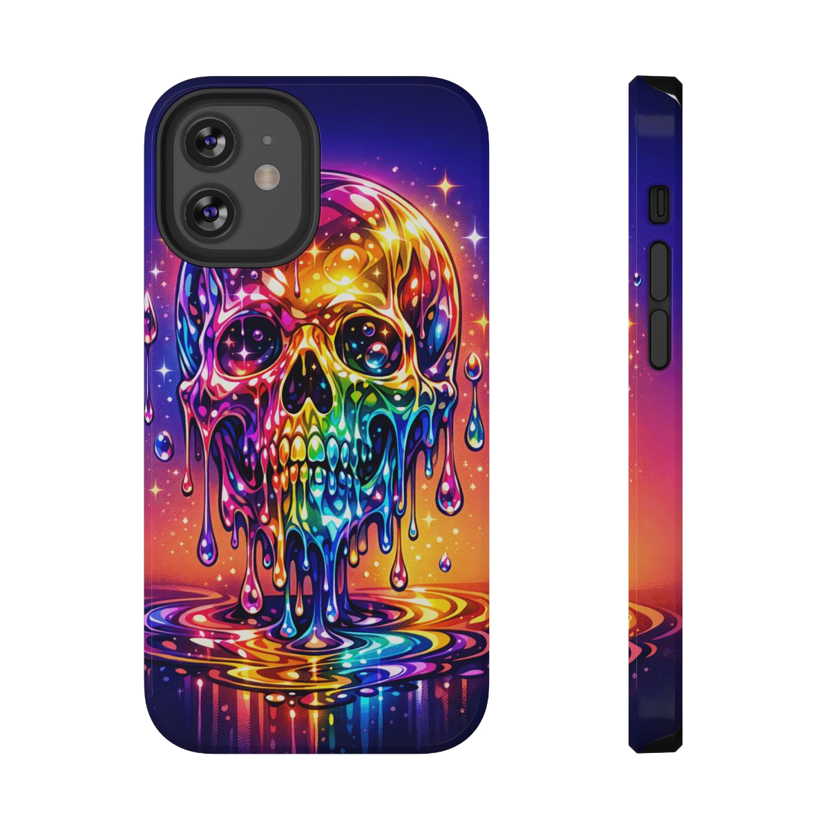 Prismatic Skull Drip Phone Case - iPhone 12 Mini