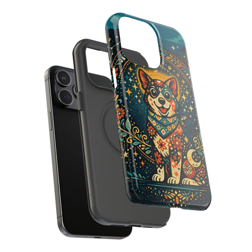 Playful Pup Illustration Phone Case - Mockup 3