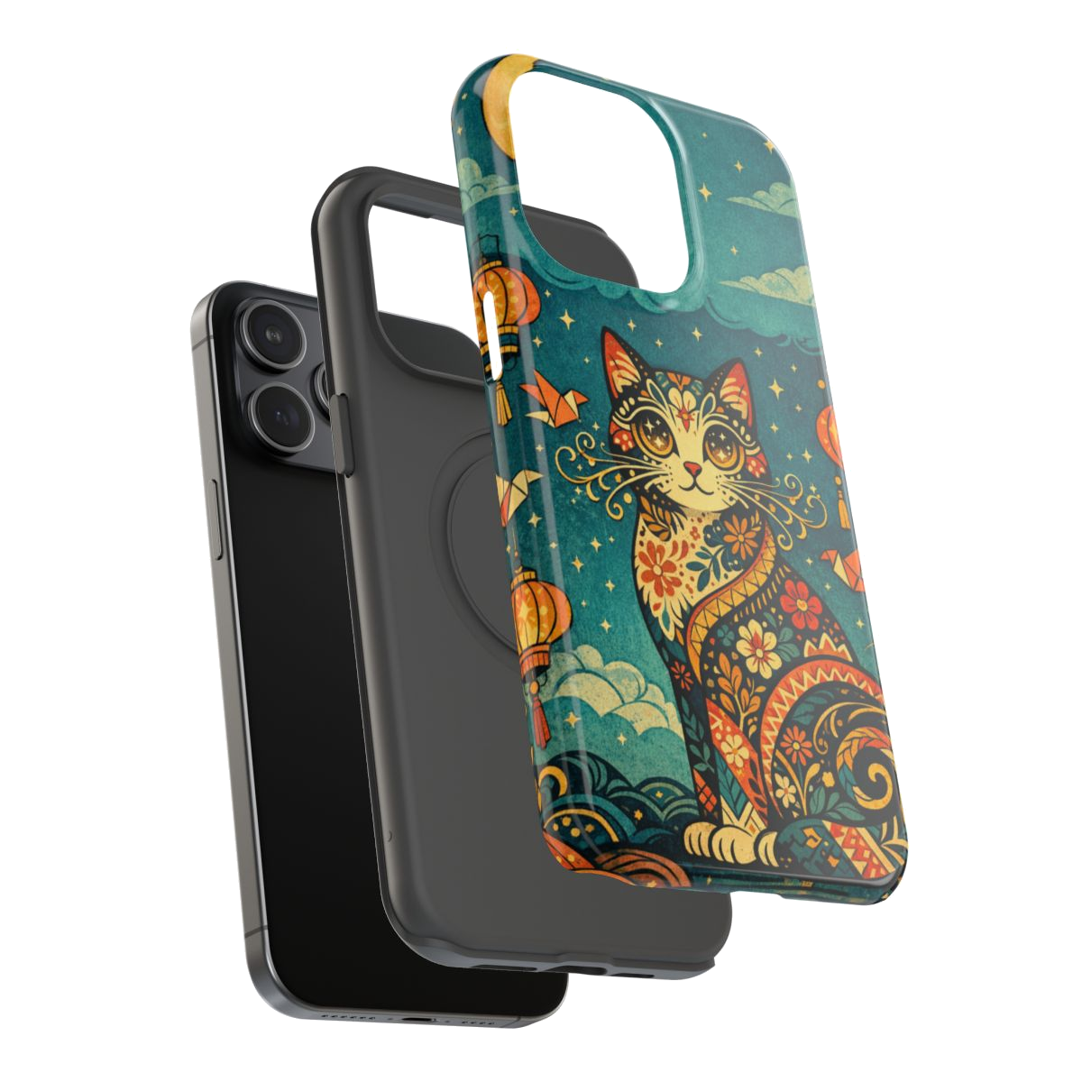 Celestial Cat Charm Phone Case - Mockup 3