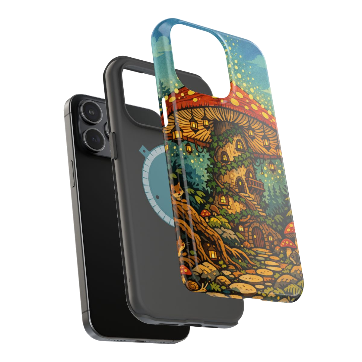 Enchanted Mushroom Haven Magnetic Phone Case - Mockup 3