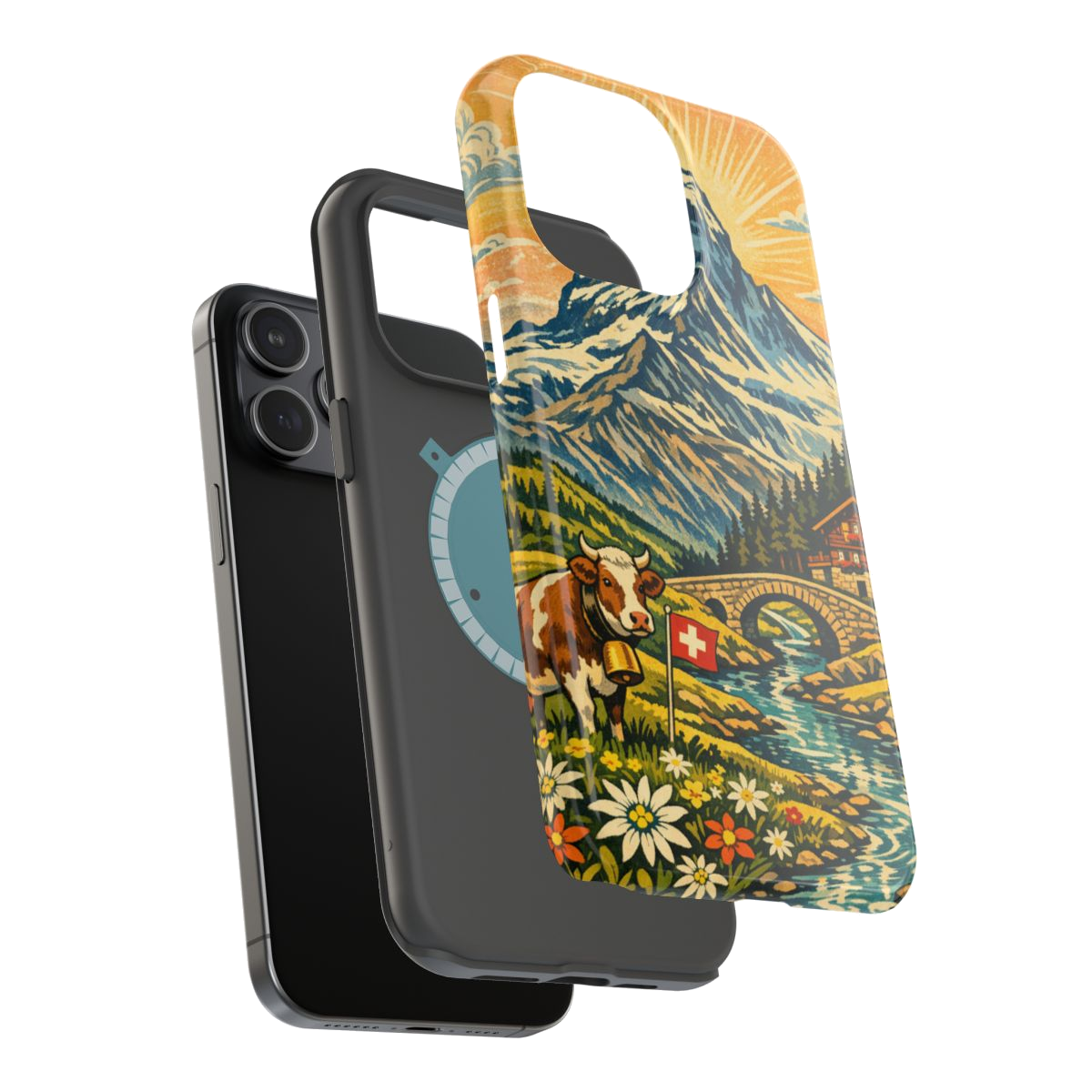 Alpine Adventure Art Magnetic Phone Case - Mockup 3