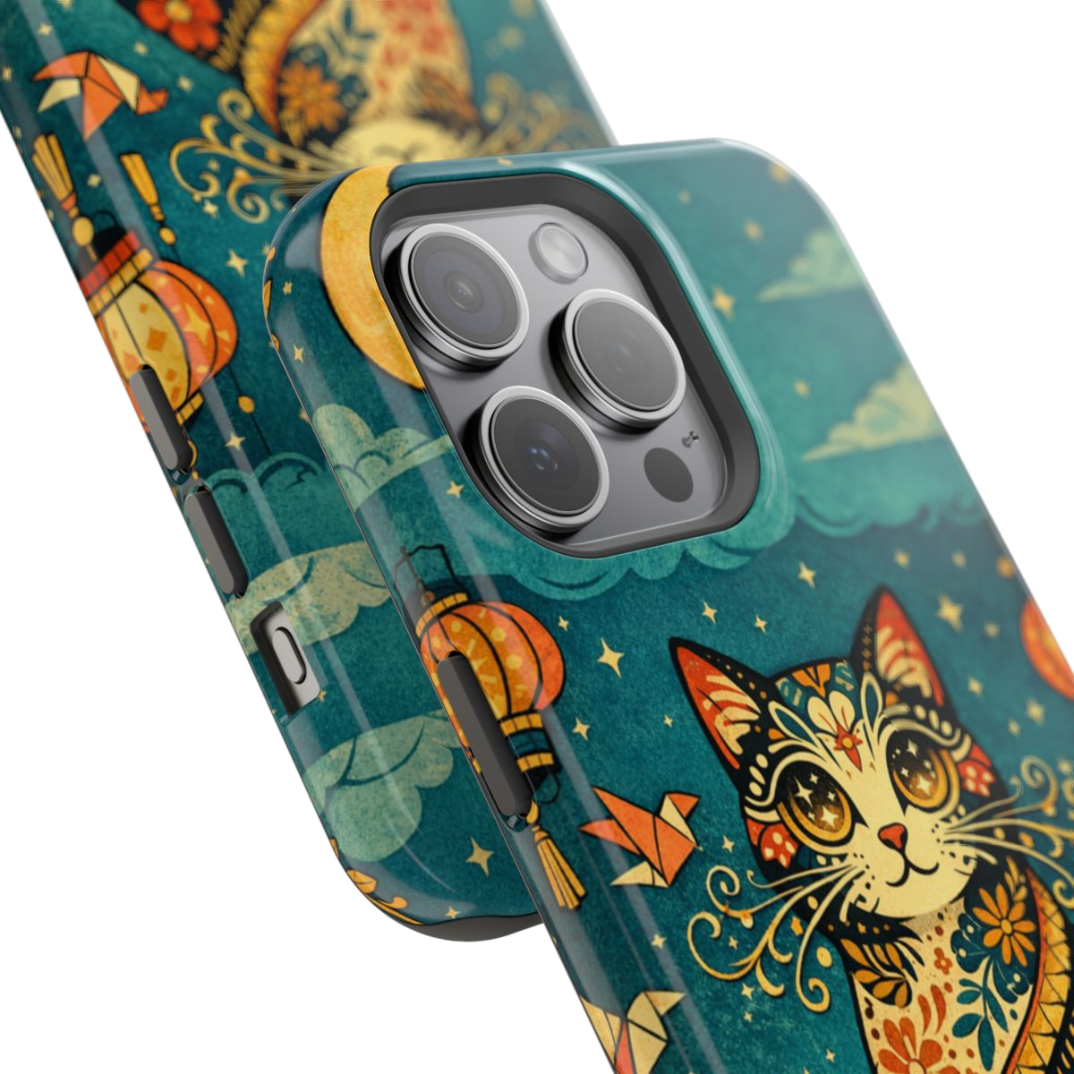 Celestial Cat Charm Magnetic Magnetic Phone Case - Mockup 1