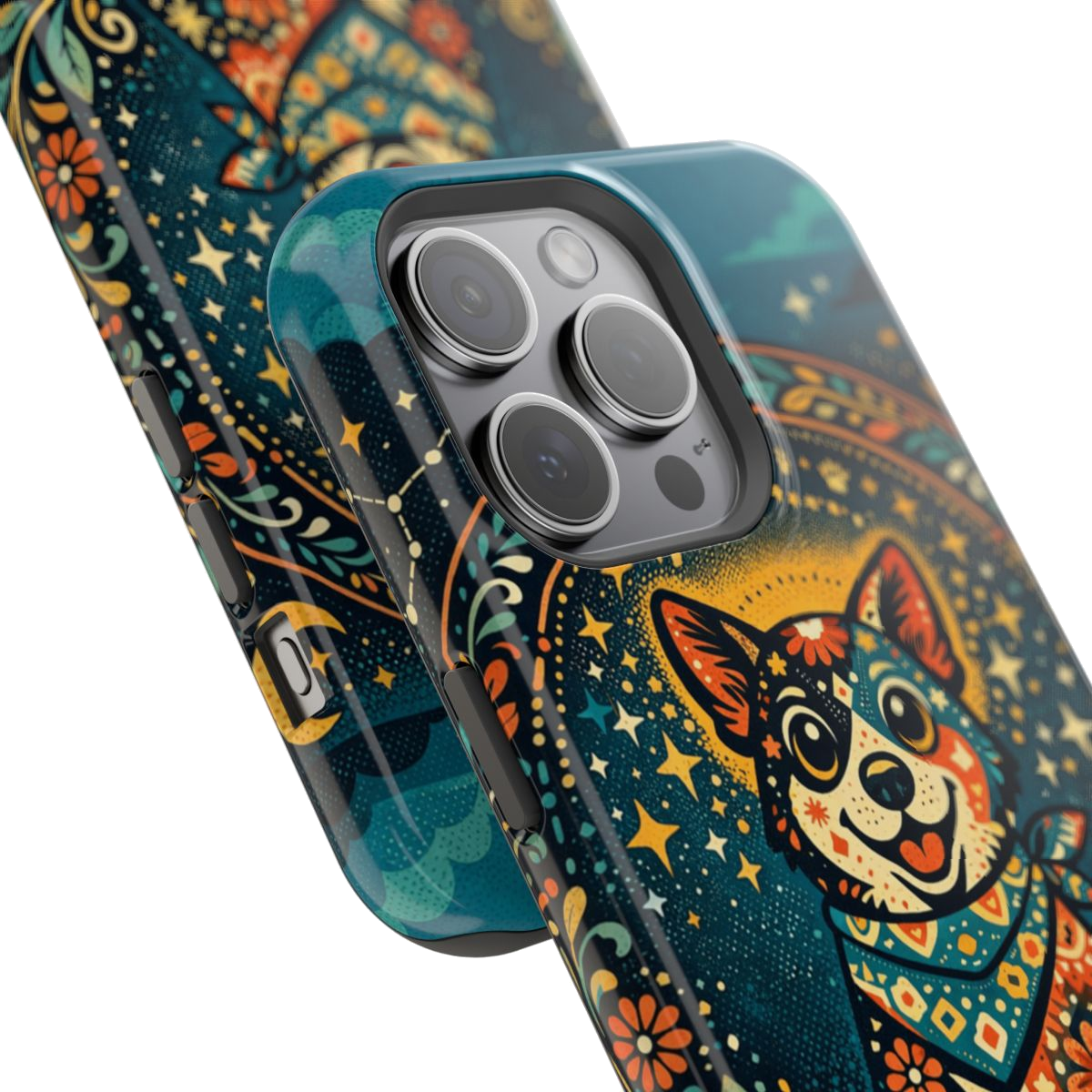 Playful Pup Illustration Magnetic Phone Case - Mockup 1