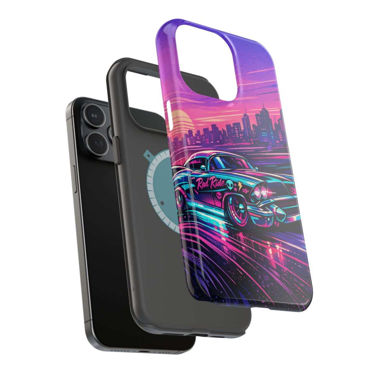 Neon Dream Machine Magnetic Magnetic Phone Case - Mockup 3