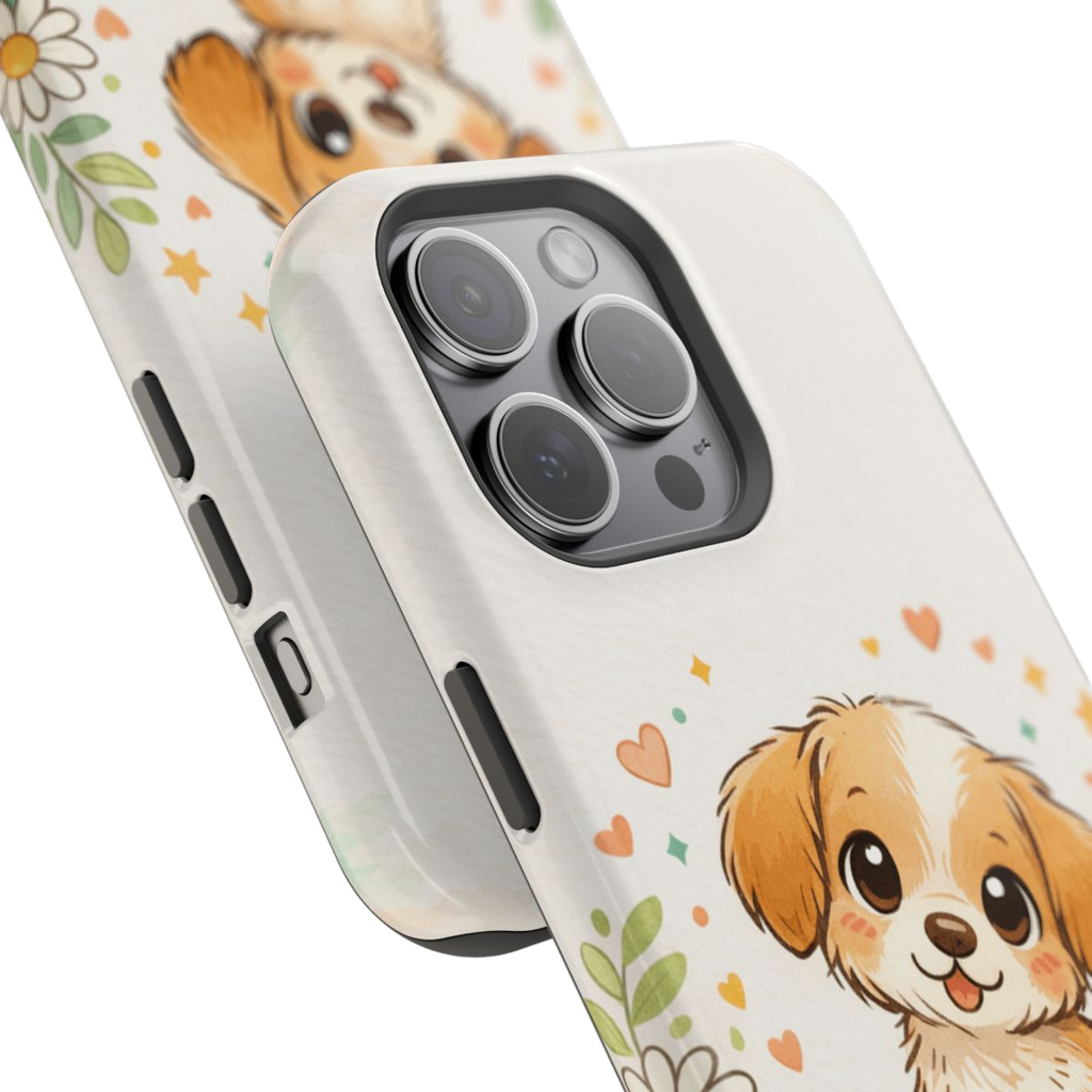 Whimsical Pup Delight Magnetic Magnetic Phone Case - Mockup 1