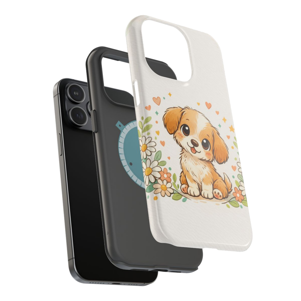 Whimsical Pup Delight Magnetic Magnetic Phone Case - Mockup 3