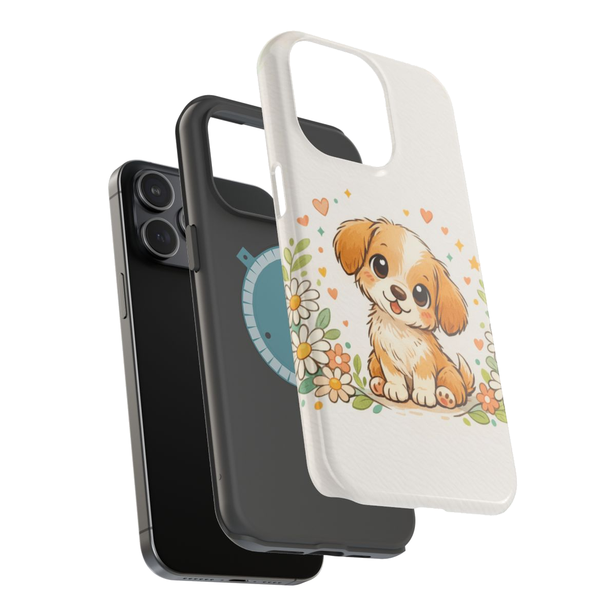 Whimsical Pup Delight Magnetic Magnetic Phone Case - Mockup 3