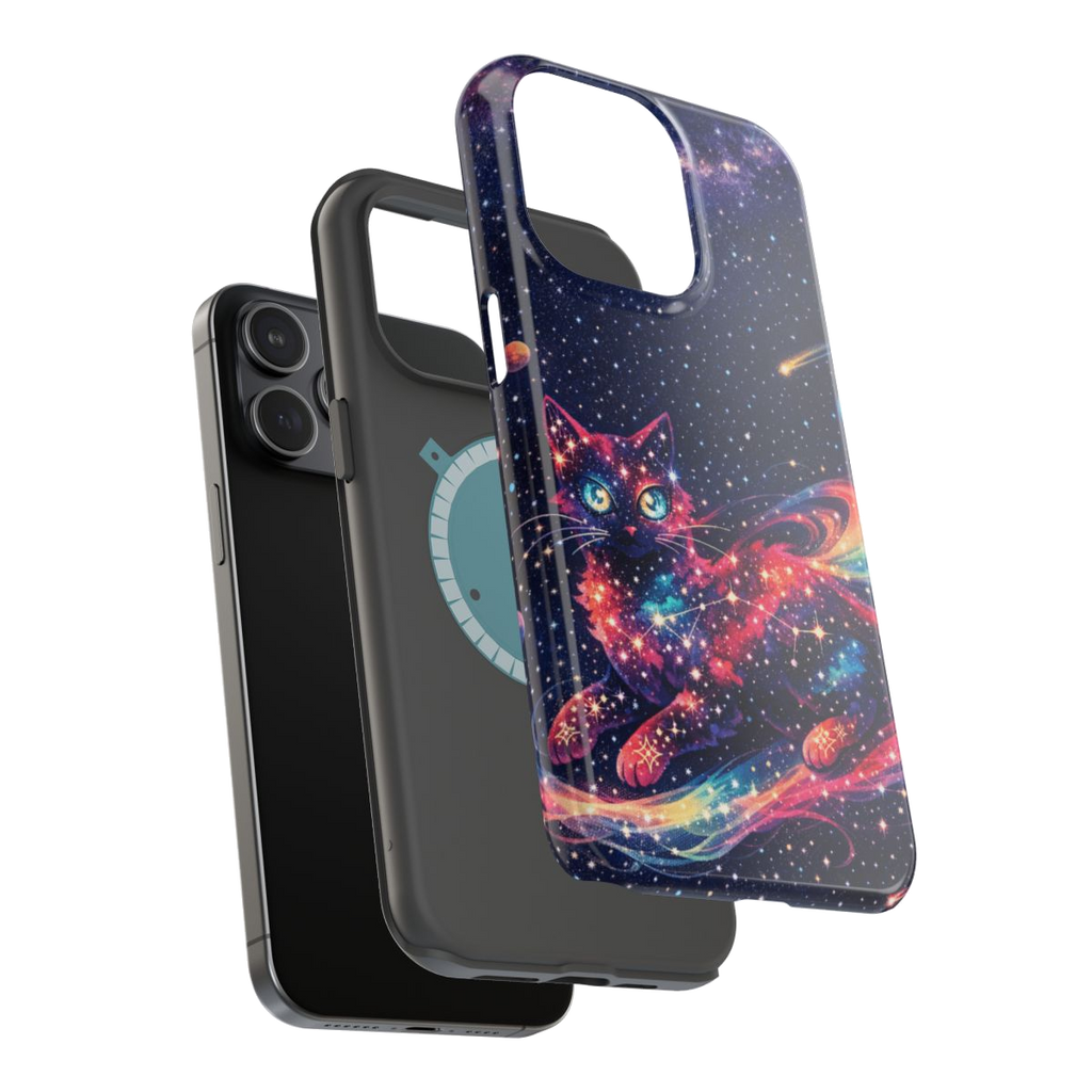 Celestial Cat Magic Magnetic Magnetic Phone Case - Mockup 3