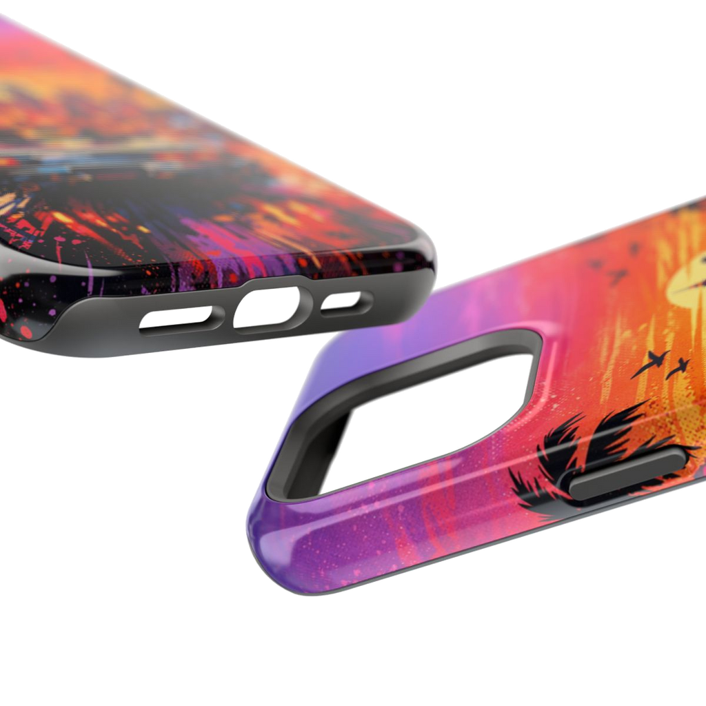 Neon Sunset Drive Magnetic Magnetic Phone Case - Mockup 2
