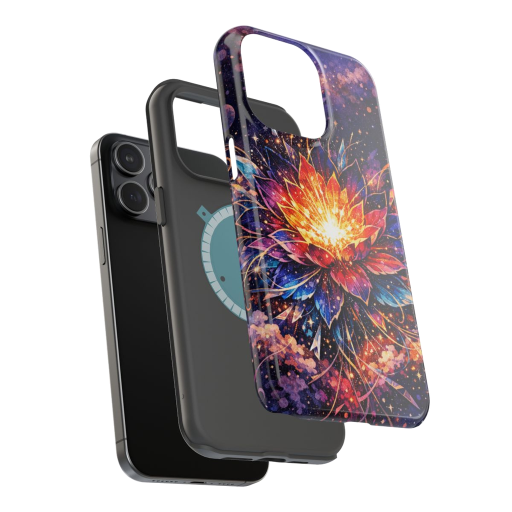 Cosmic Bloom Art Magnetic Magnetic Phone Case - Mockup 3