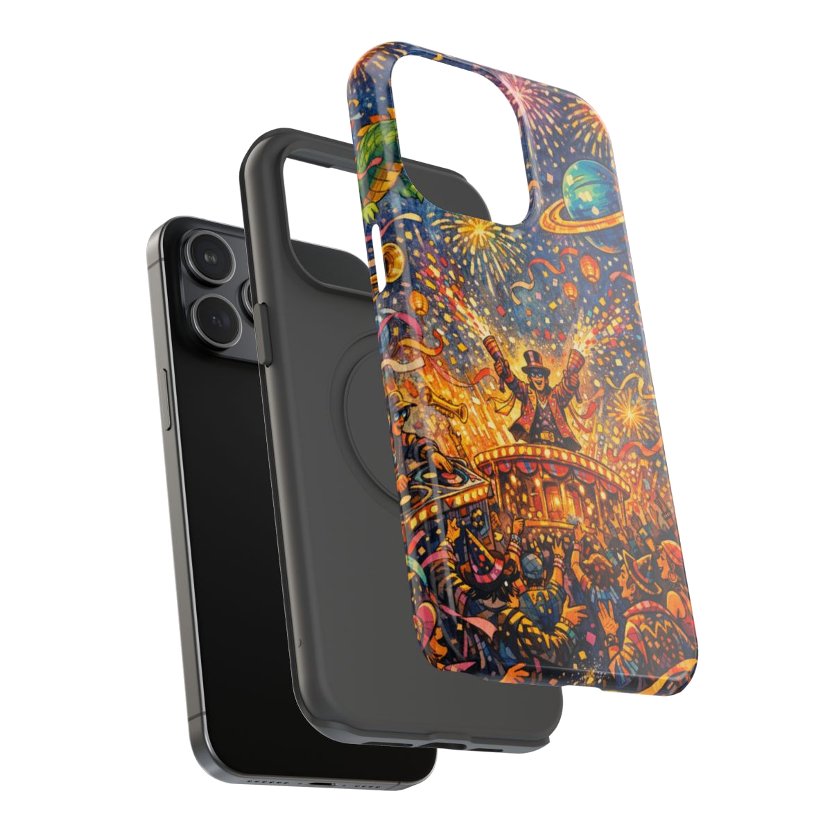 Vibrant Celebration Spectacle Magnetic Phone Case - Mockup 3