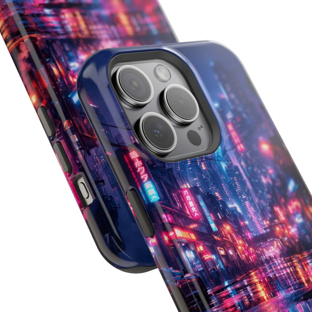 Neon City Glow Magnetic Phone Case - Mockup 1