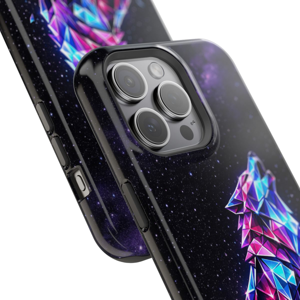 Neon Wolf Artistry Magnetic Phone Case - Mockup 1