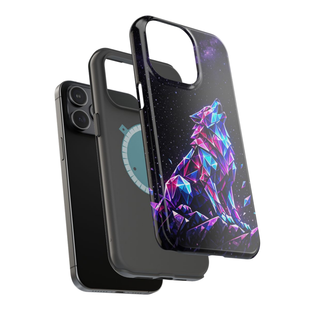 Neon Wolf Artistry Magnetic Phone Case - Mockup 3