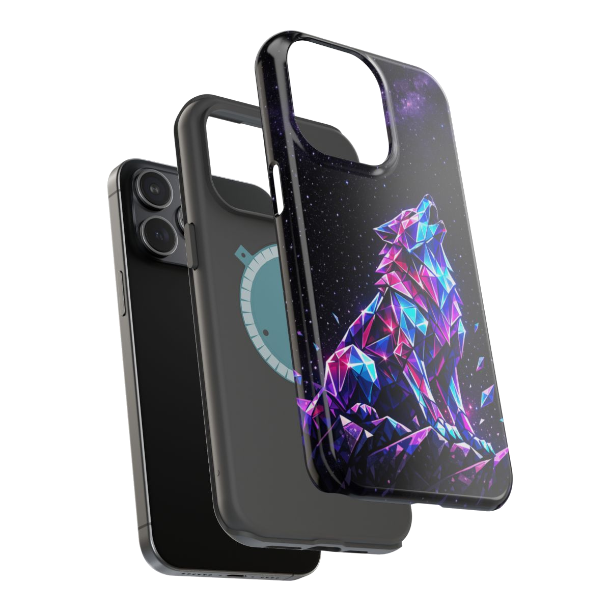 Neon Wolf Artistry Magnetic Phone Case - Mockup 3