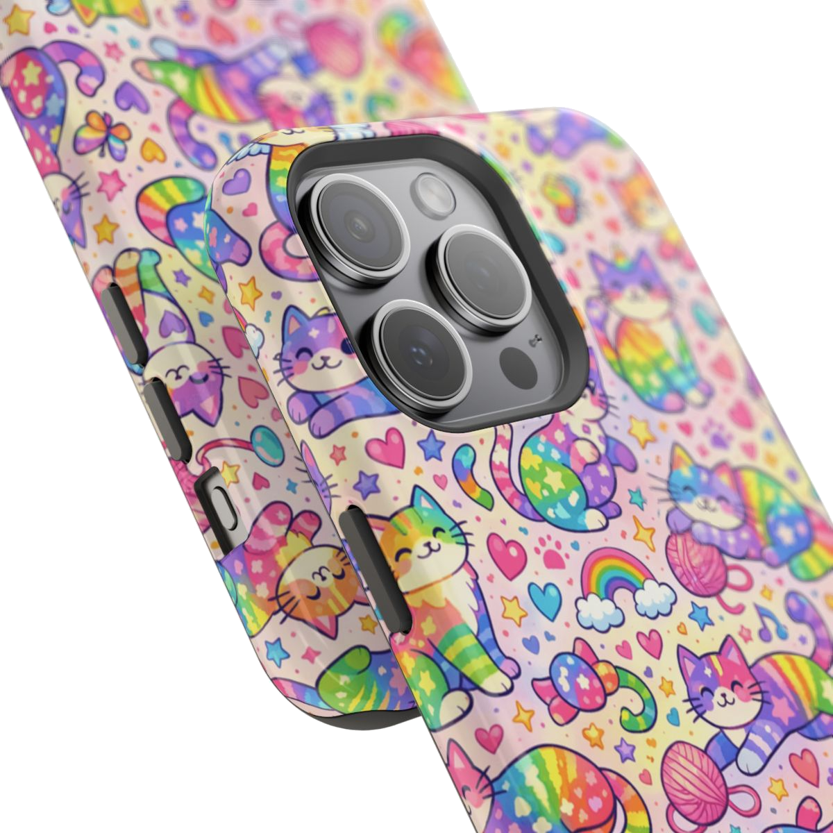 Rainbow Kitties! Magnetic Phone Case - Mockup 1