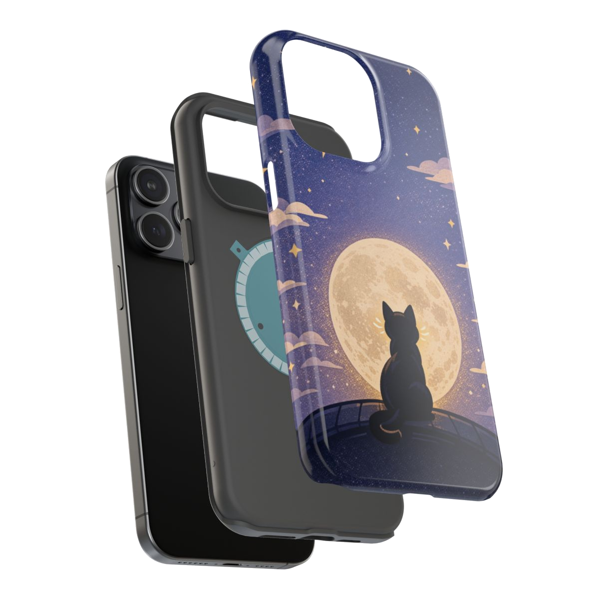 Full Moon Feline  Magnetic Phone Case - Mockup 3
