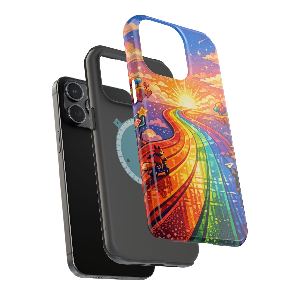 Rainbow Highway Magnetic Phone Case - Mockup 3