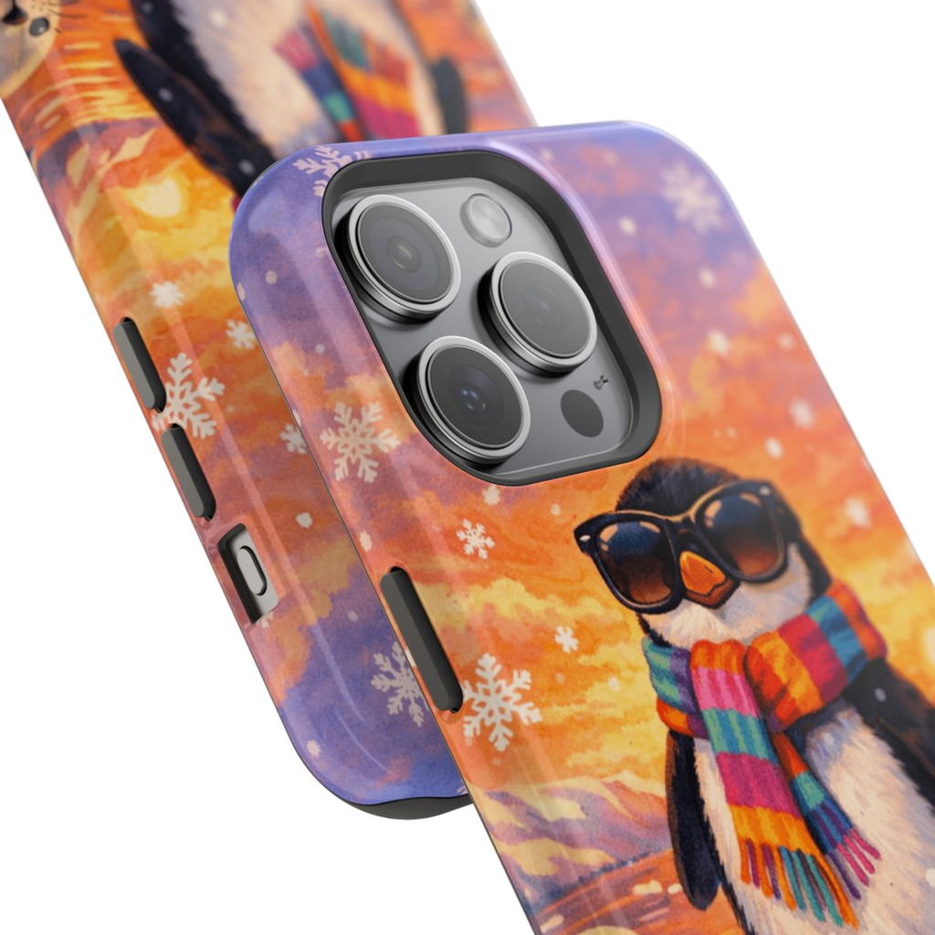 Cool Penguin Vibes Magnetic Phone Case - Mockup 1