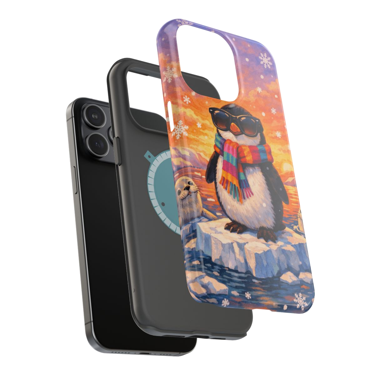 Cool Penguin Vibes Magnetic Phone Case - Mockup 3