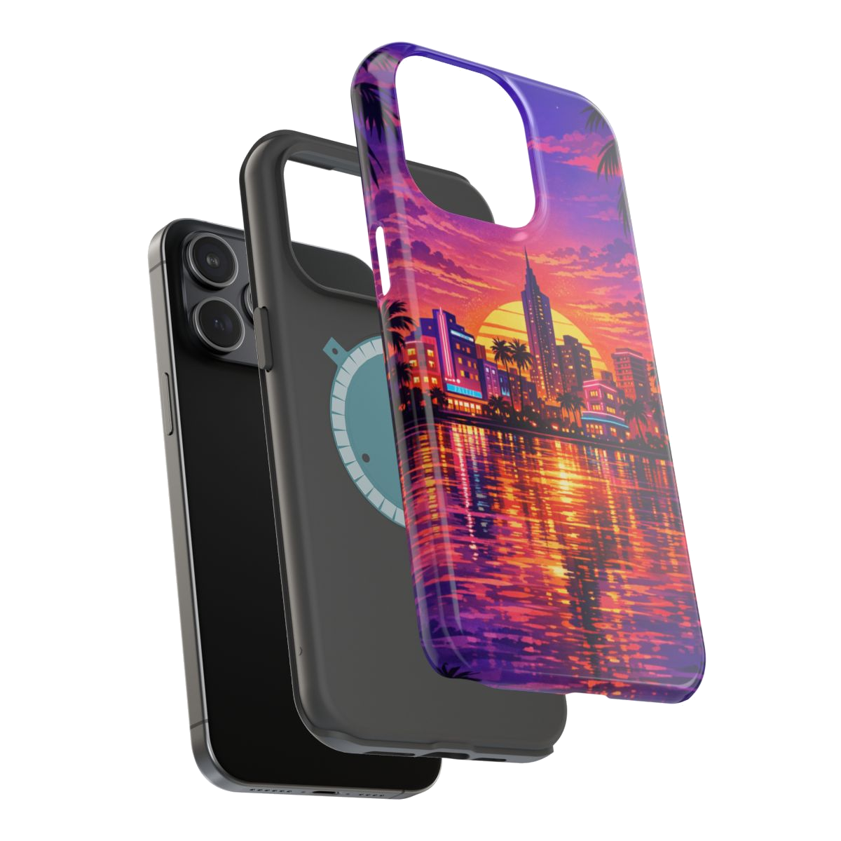 Vice City Sunset Magnetic Phone Case - Mockup 3