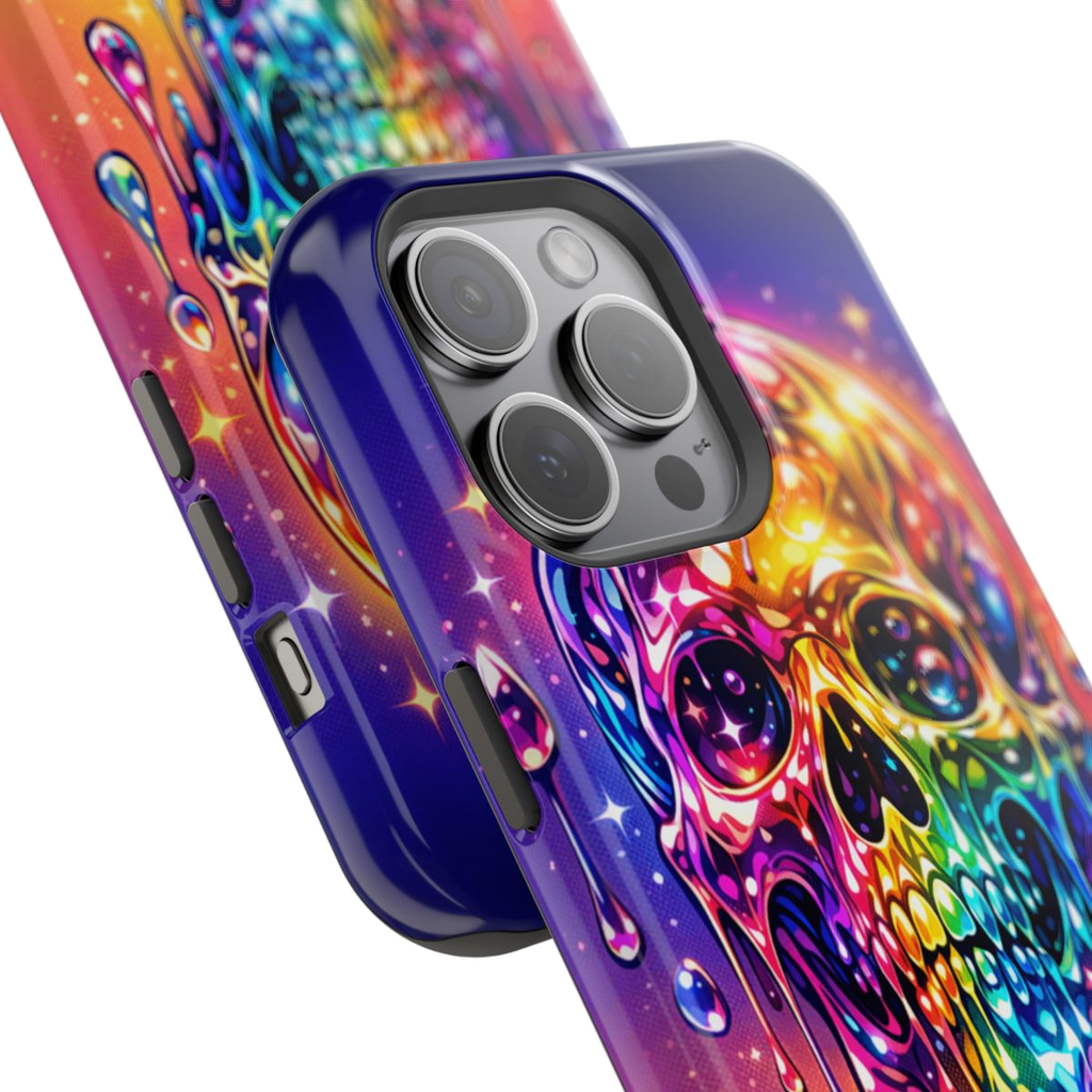 Prismatic Skull Drip Phone Case - Mockup 1