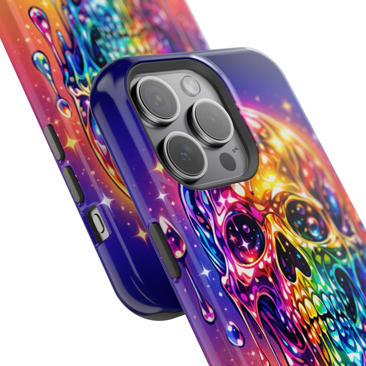Prismatic Skull Drip Phone Case - Mockup 1