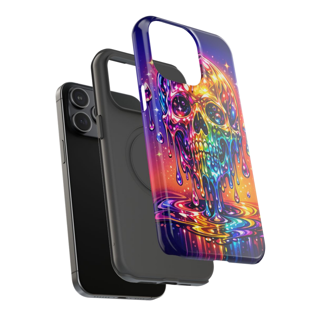 Prismatic Skull Drip Phone Case - Mockup 3