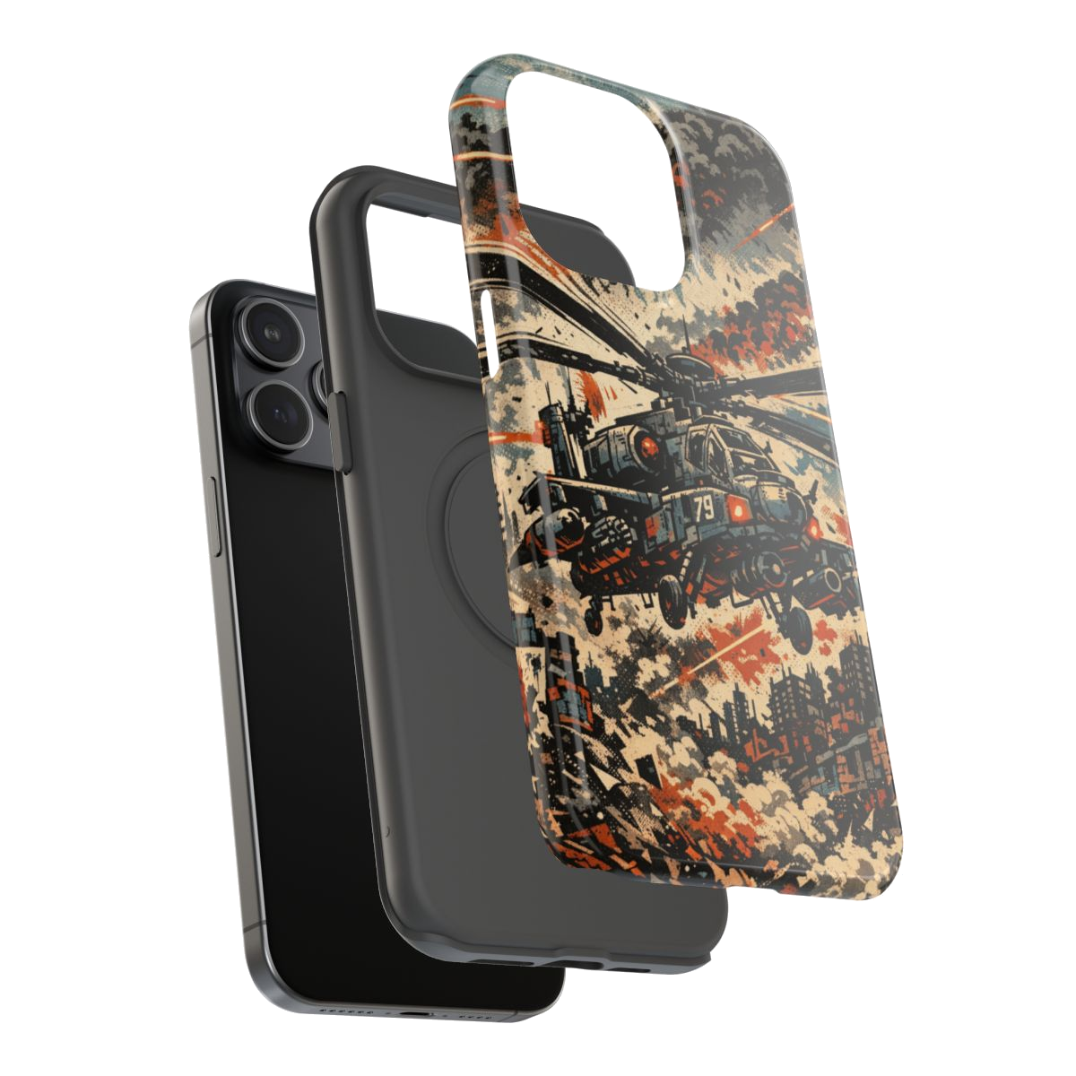 Combat Helicopter Phone Case - Mockup 3