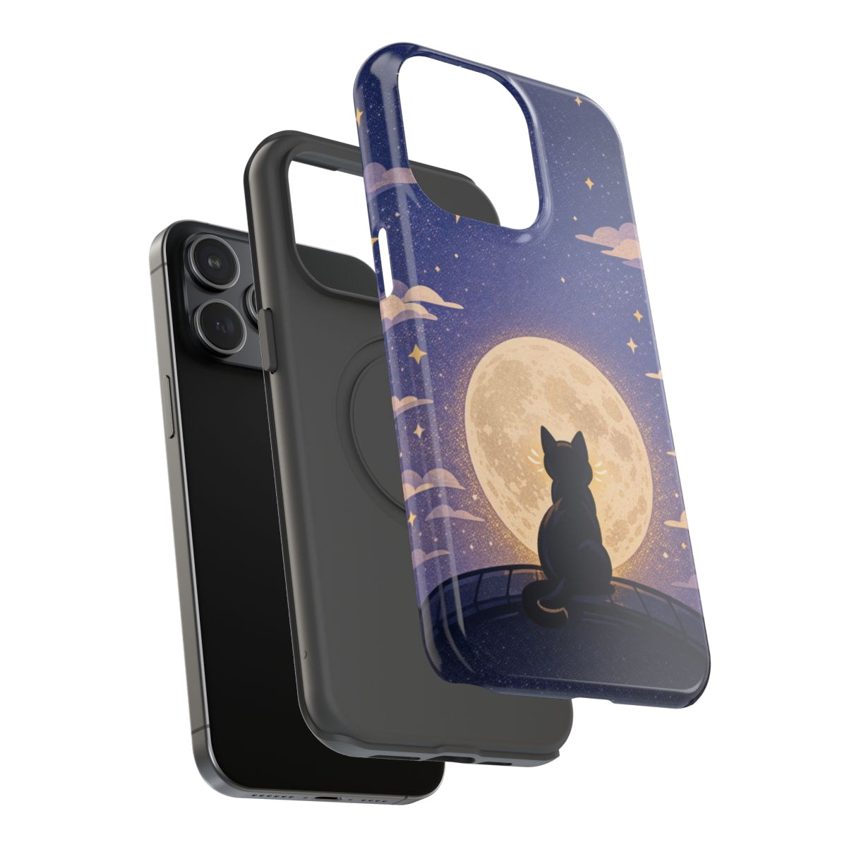 Full Moon Feline Phone Case - Mockup 3
