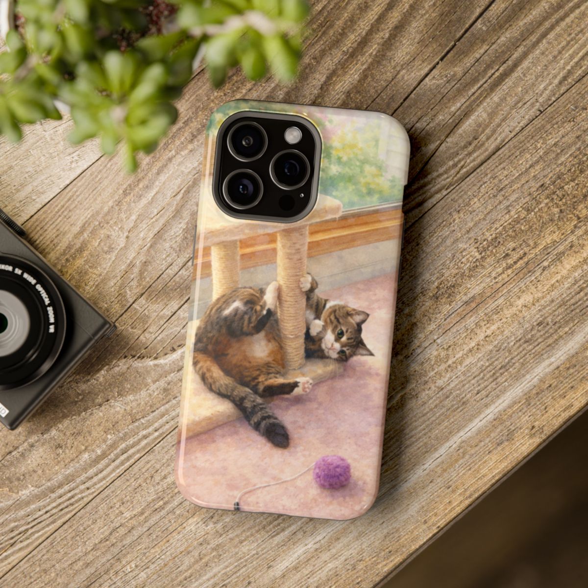 Playful Cat Magnetic Phone Case - Mockup 4