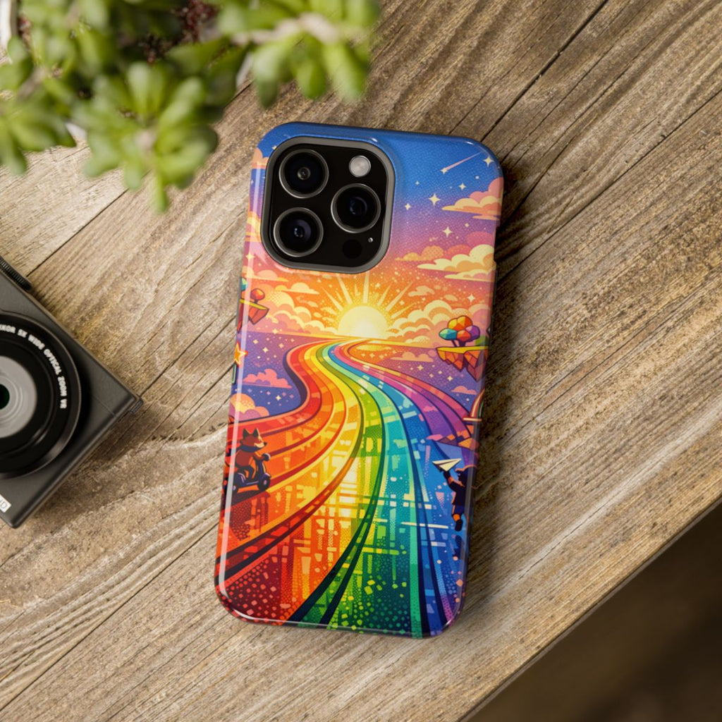 Rainbow Highway Magnetic Phone Case - Mockup 4