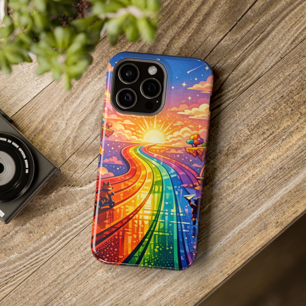 Rainbow Highway Magnetic Phone Case - Mockup 4