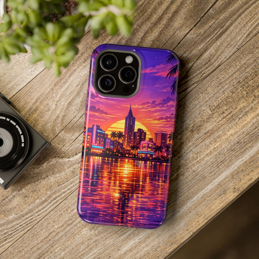 Vice City Sunset Magnetic Phone Case - Mockup 4
