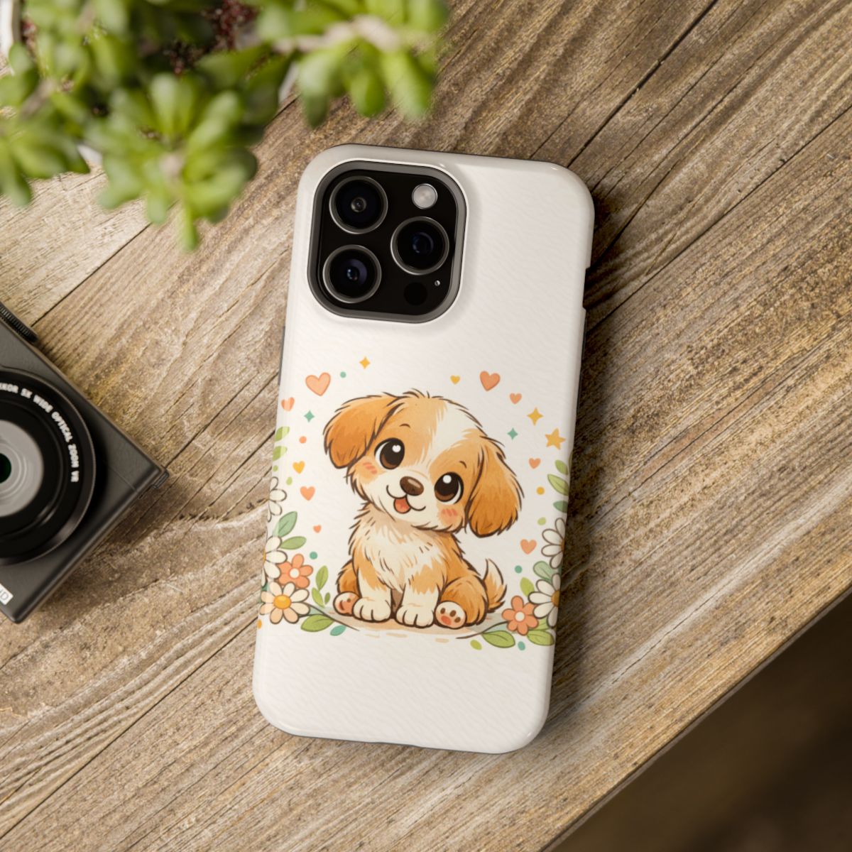 Whimsical Pup Delight Magnetic Magnetic Phone Case - Mockup 4